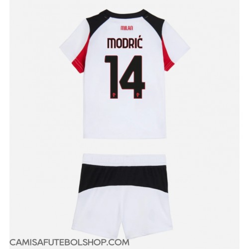 Camisa de time de futebol AC Milan Luka Modric #14 Replicas 2º Equipamento Infantil 2025-26 Manga Curta (+ Calças curtas)
